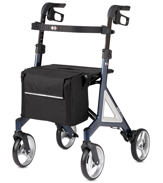 B+B, Bischoff & Bischoff, Alevo Alu, Leichtgewichtrollator, Aluminiumrahmen, Gehhilfe, Leichtgewichtrollator, medizinisches Hilfsmittel